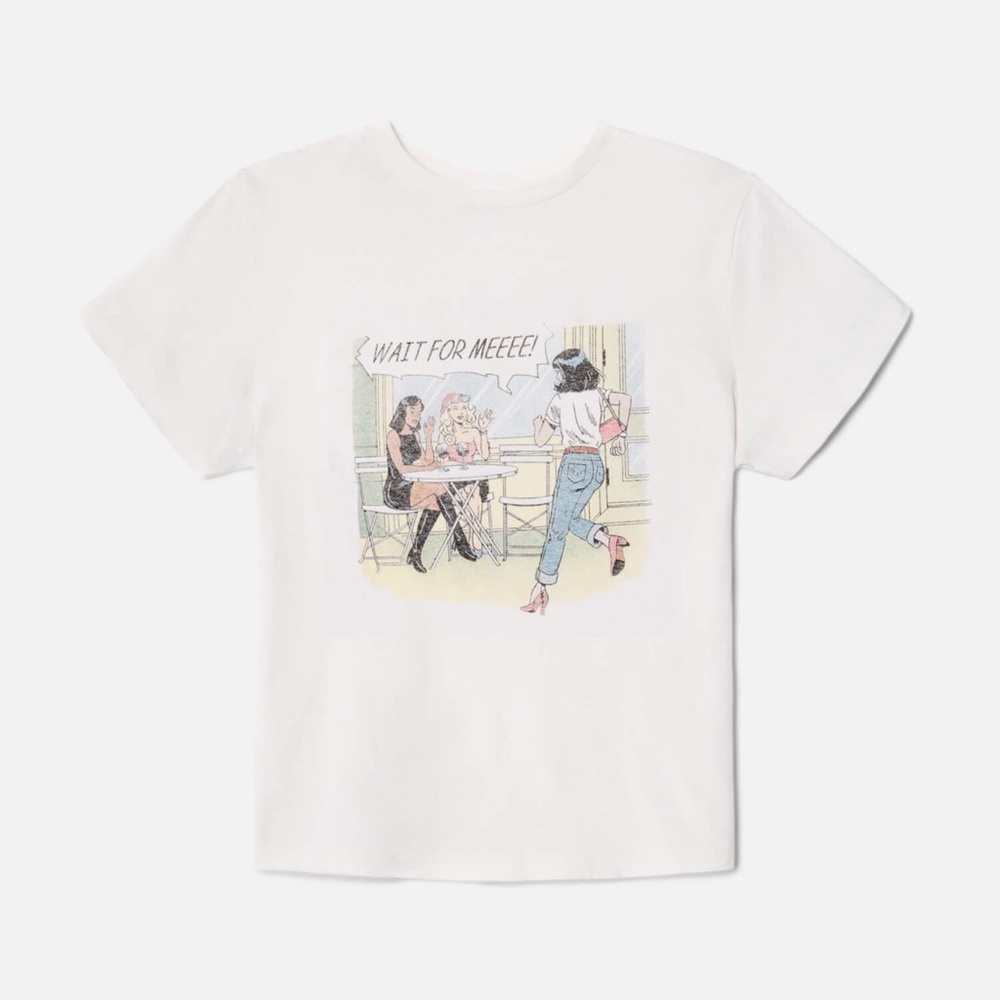 New RE/DONE Classic Drinks Tee in Vintage White Size Small - Picture 4 of 8